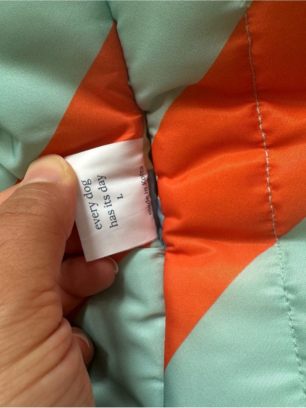 Reversible Blue Puffer Dog Coat by